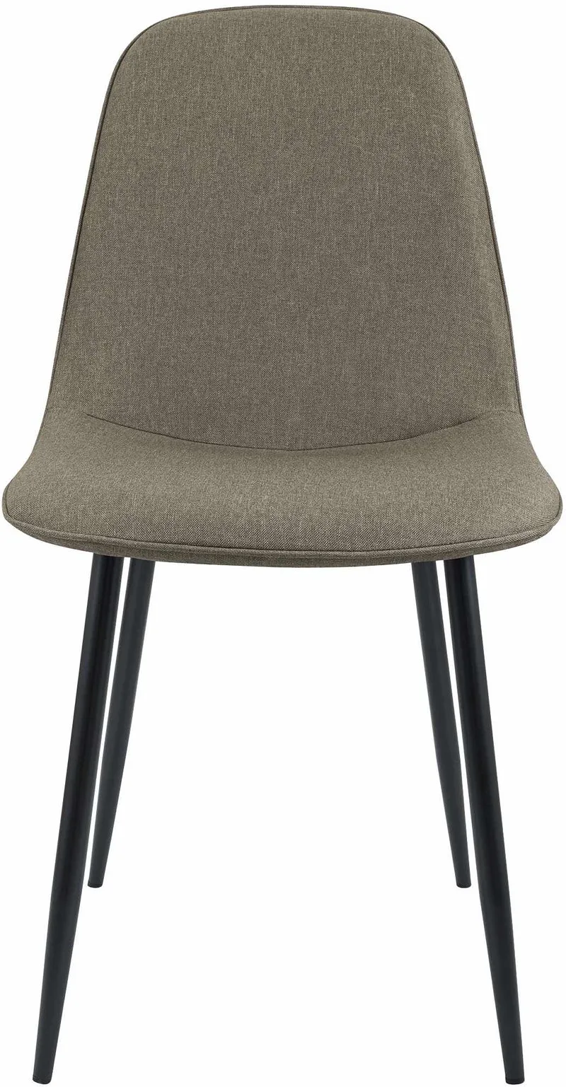 Lot de 2 chaises de salle à manger élégantes et minimalistes en velours taupe cadre en métal noir 10_0007404