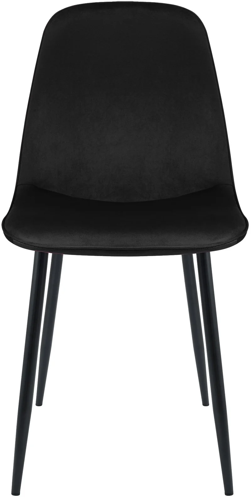 Lot de 2 chaises de salle à manger élégantes et minimalistes en velours noir cadre en métal noir 10_0007375