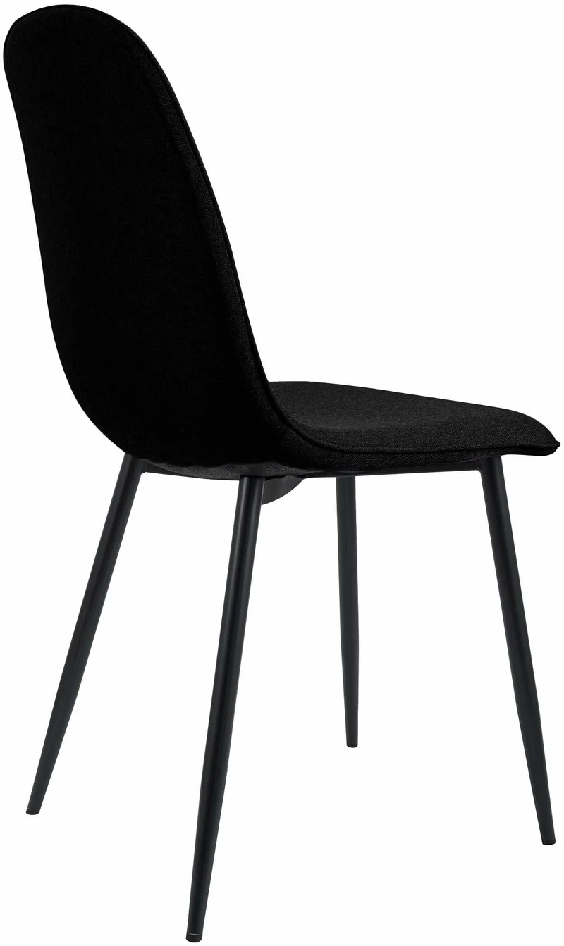 Lot de 2 chaises de salle à manger élégantes et minimalistes en tissu noir cadre en métal noir 10_0007368
