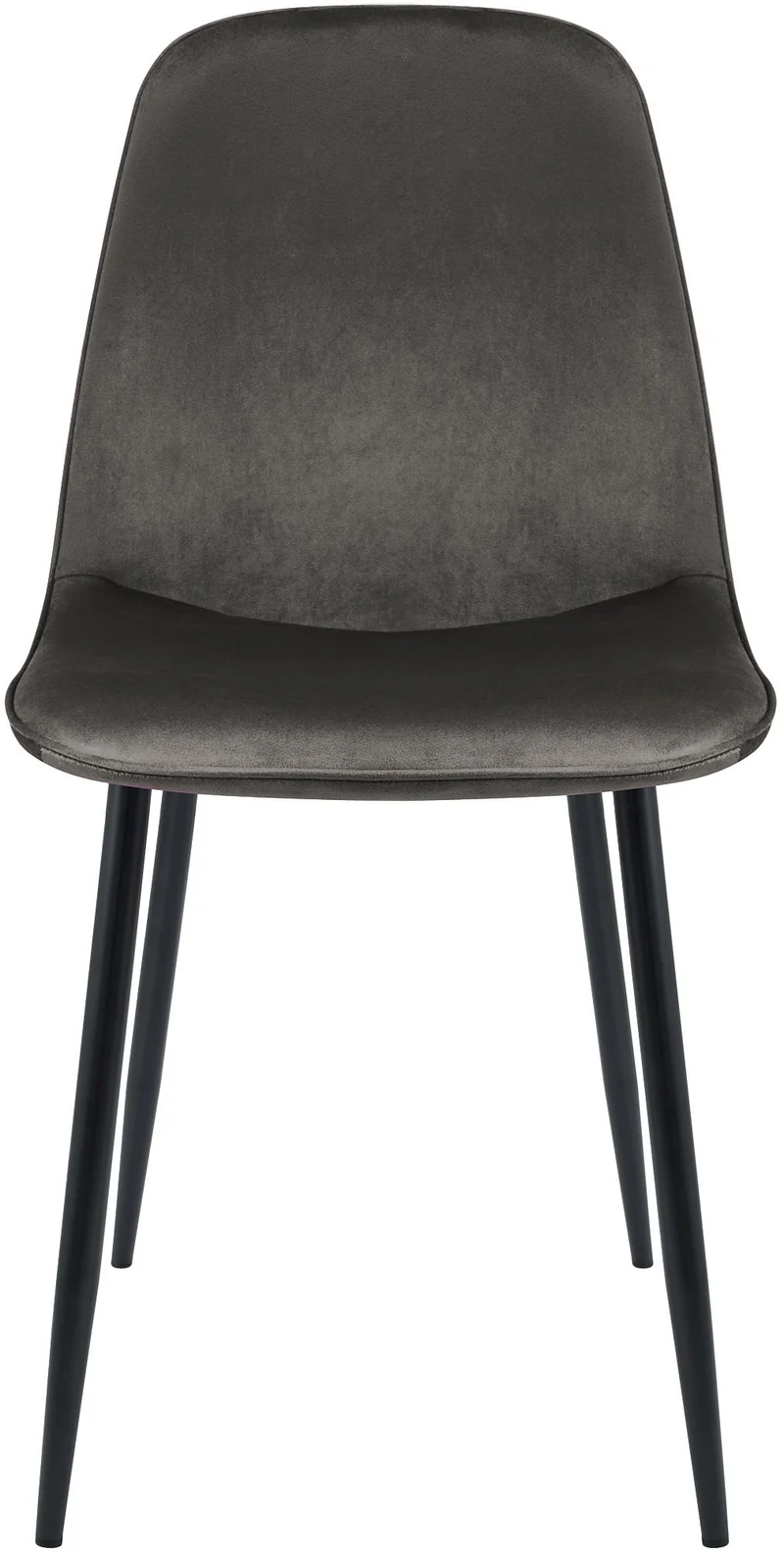 Lot de 2 chaises de salle à manger élégantes et minimalistes en velours anthracite cadre en métal noir 10_0007350