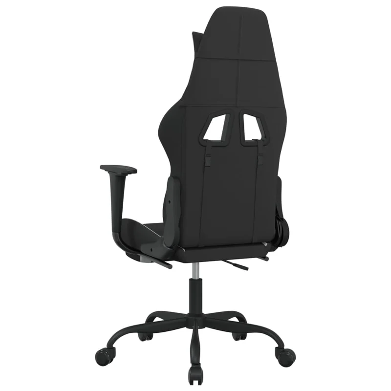 Fauteuil de bureau chaise gaming avec coussin lombaire avec repose-pieds en tissu blanc et noir DEC025834