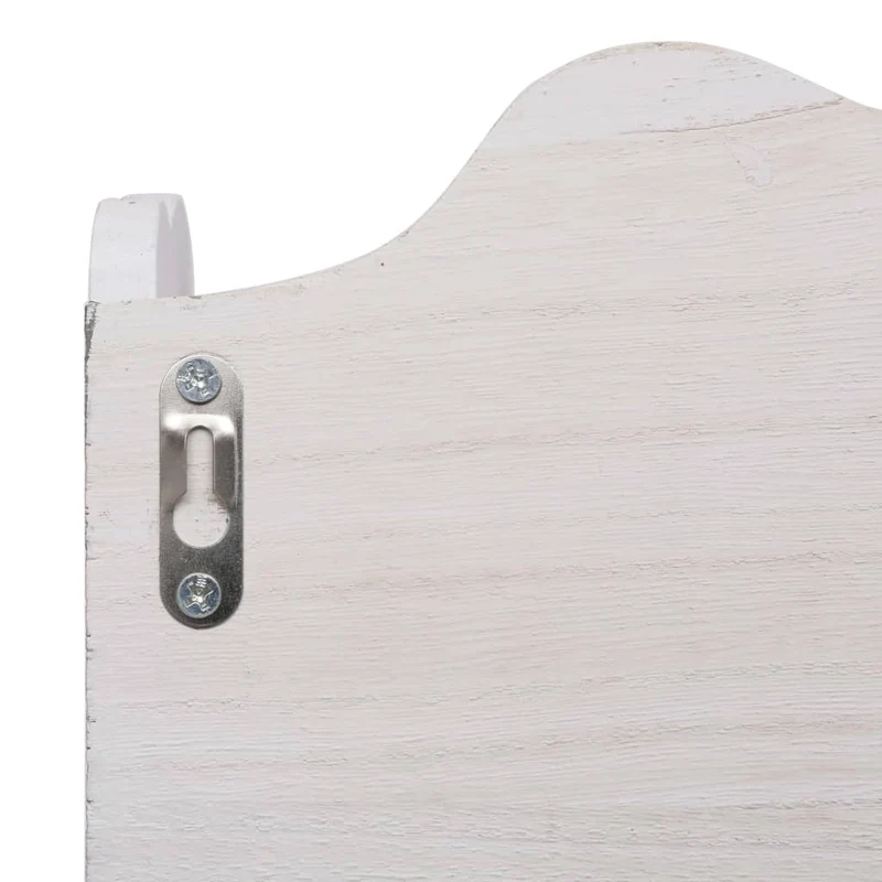 Porte-manteau mural étagère en bois blanc avec 4 crochets 50x10x30 cm Bois DEC024214