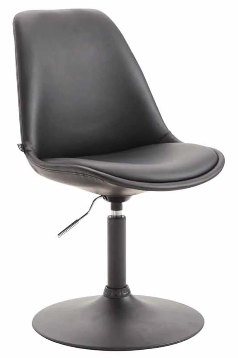 Lot de 4 chaises de salle à manger pivotante hauteur réglable en plastique noir et pied trompette métal noir 10_0001805