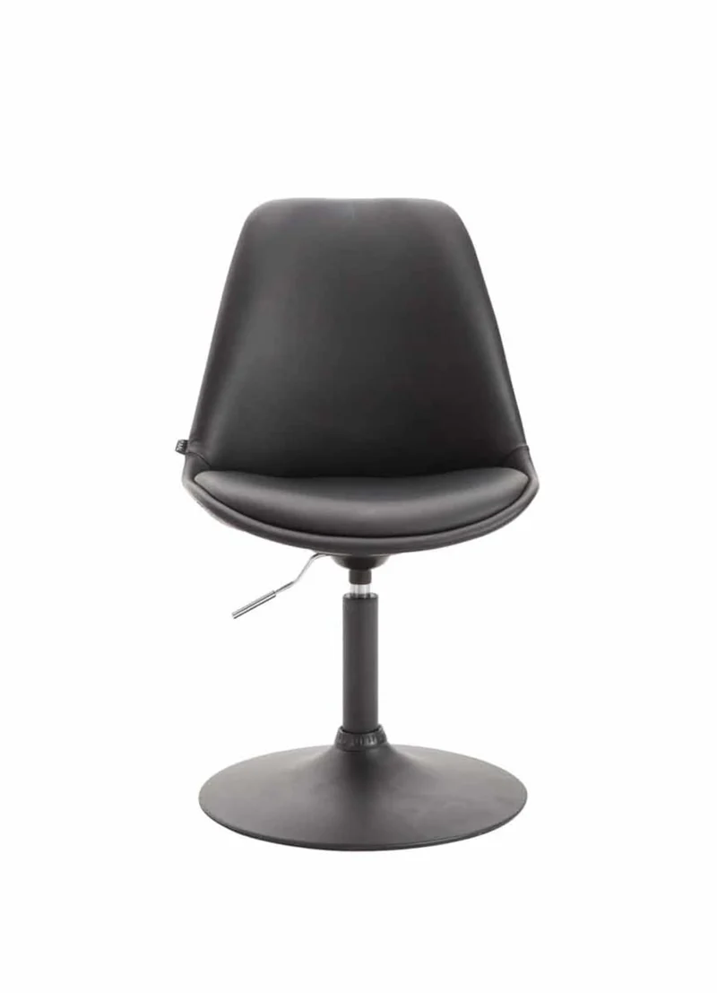 Lot de 4 chaises de salle à manger pivotante hauteur réglable en plastique noir et pied trompette métal noir 10_0001805