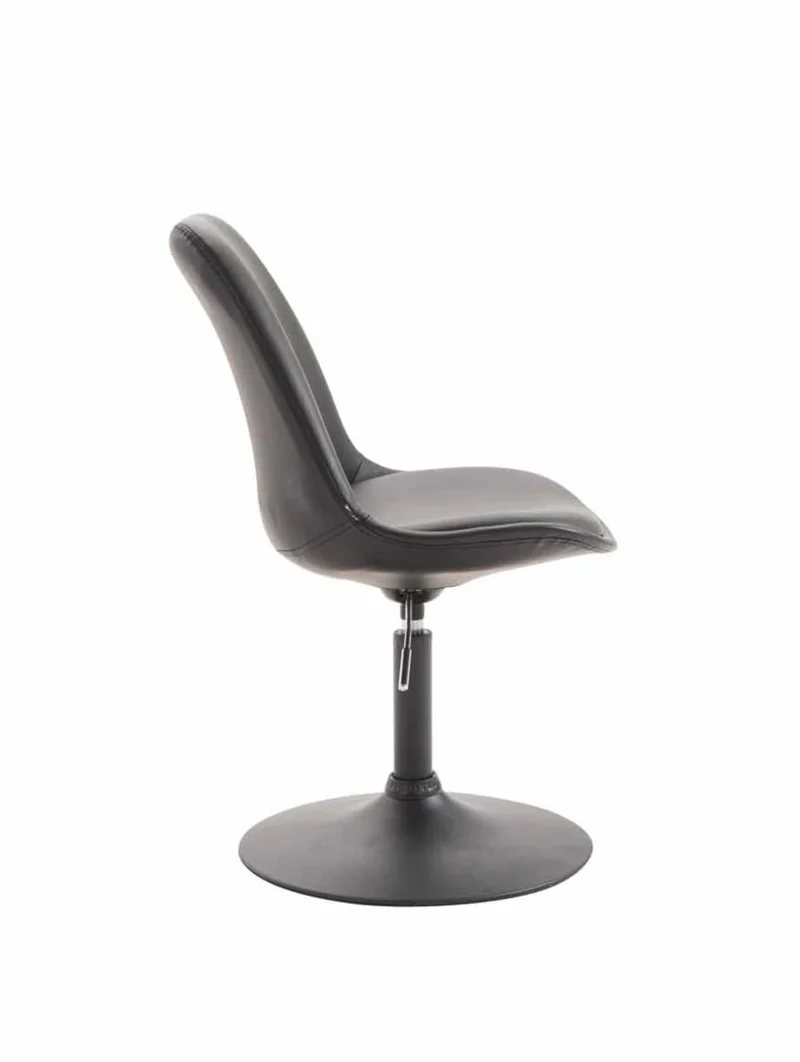 Lot de 4 chaises de salle à manger pivotante hauteur réglable en plastique noir et pied trompette métal noir 10_0001805