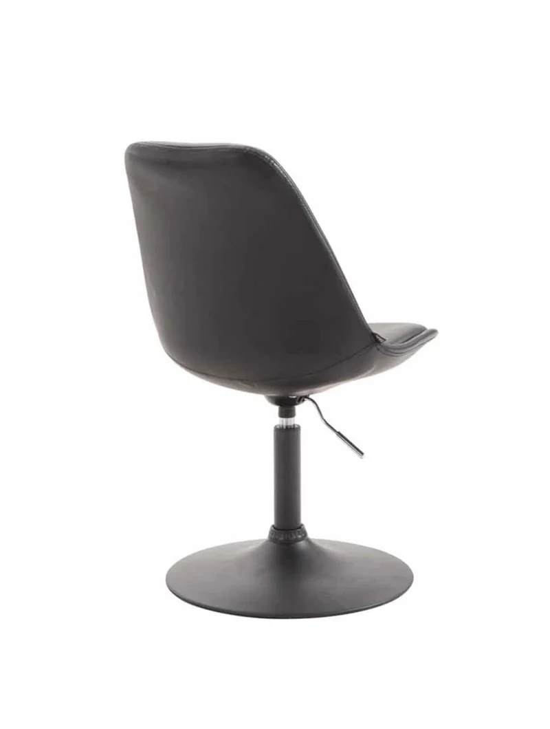 Lot de 4 chaises de salle à manger pivotante hauteur réglable en plastique noir et pied trompette métal noir 10_0001805