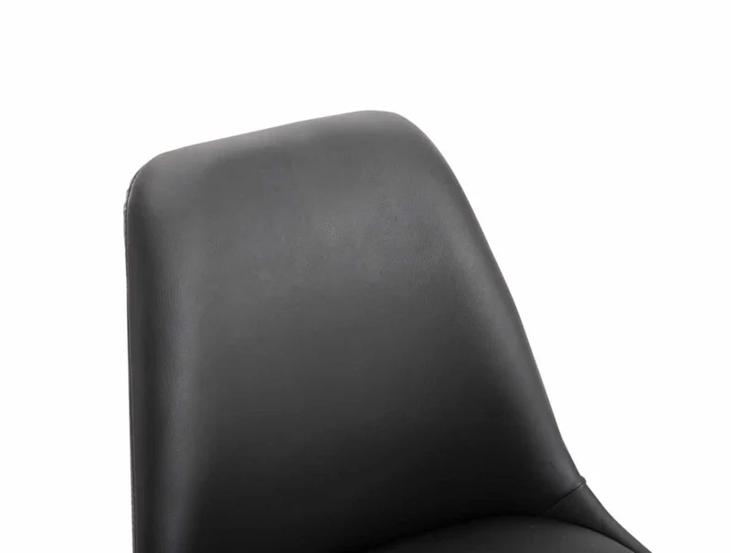 Lot de 4 chaises de salle à manger pivotante hauteur réglable en plastique noir et pied trompette métal noir 10_0001805