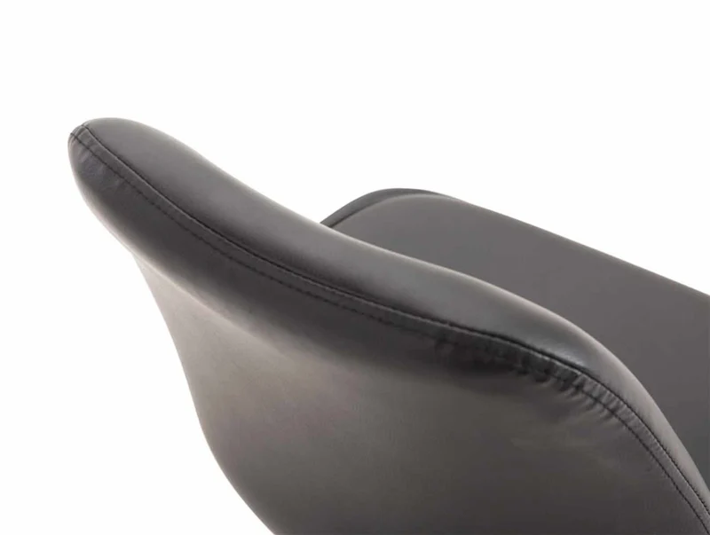 Lot de 4 chaises de salle à manger pivotante hauteur réglable en plastique noir et pied trompette métal noir 10_0001805