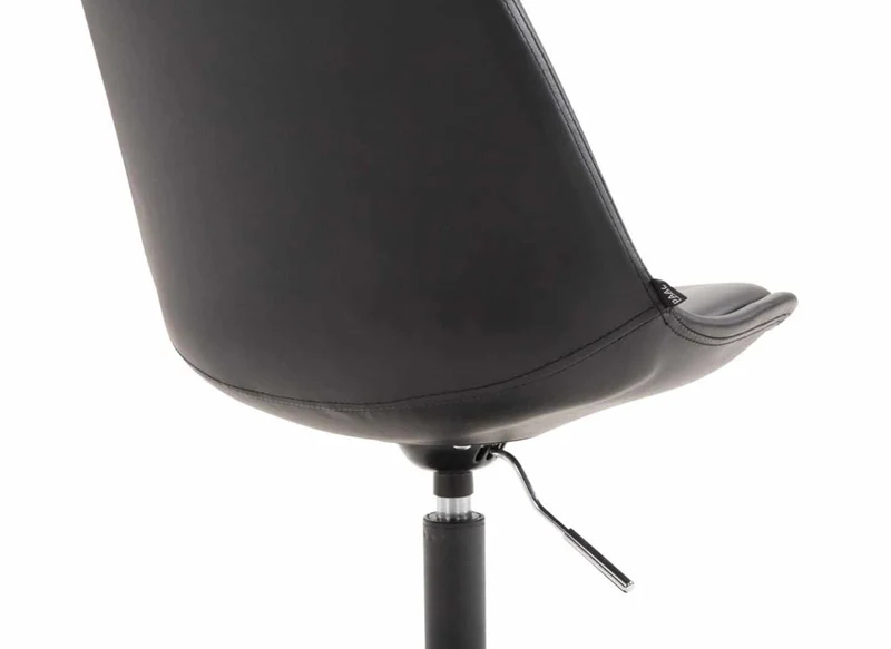 Lot de 4 chaises de salle à manger pivotante hauteur réglable en plastique noir et pied trompette métal noir 10_0001805