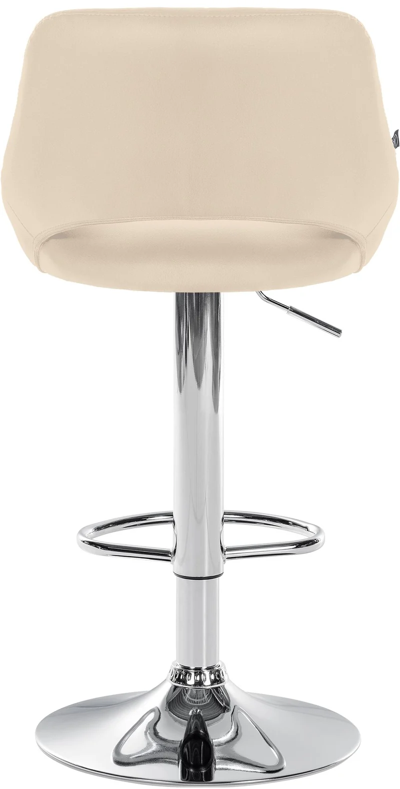 Tabouret de bar x1 avec repose-pieds pivotant et réglable en PVC crème et métal 10_0005210