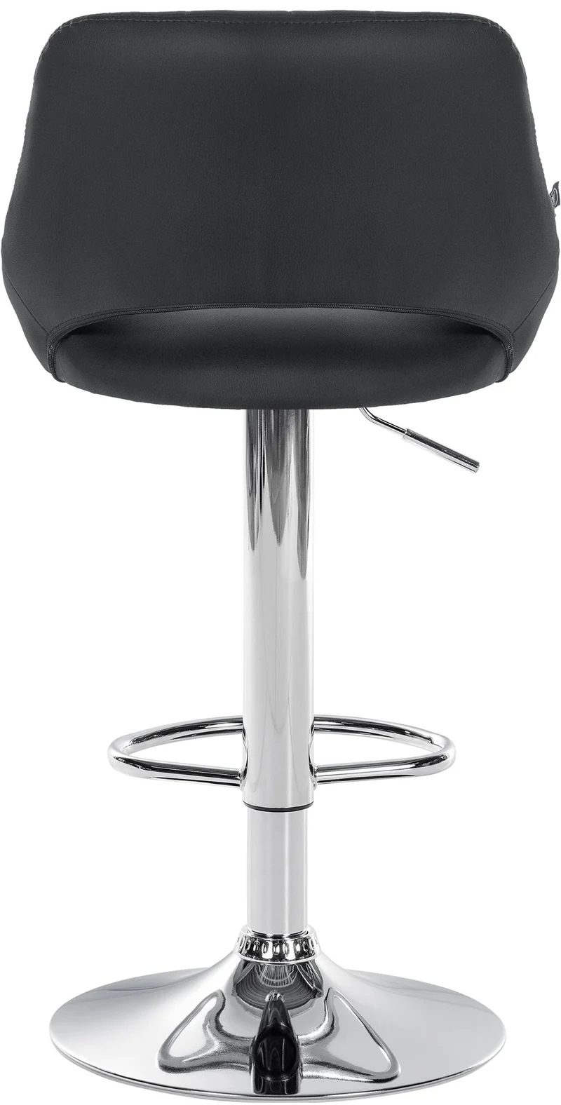 Tabouret de bar x1 avec repose-pieds pivotant et réglable en PVC noir et métal 10_0005212