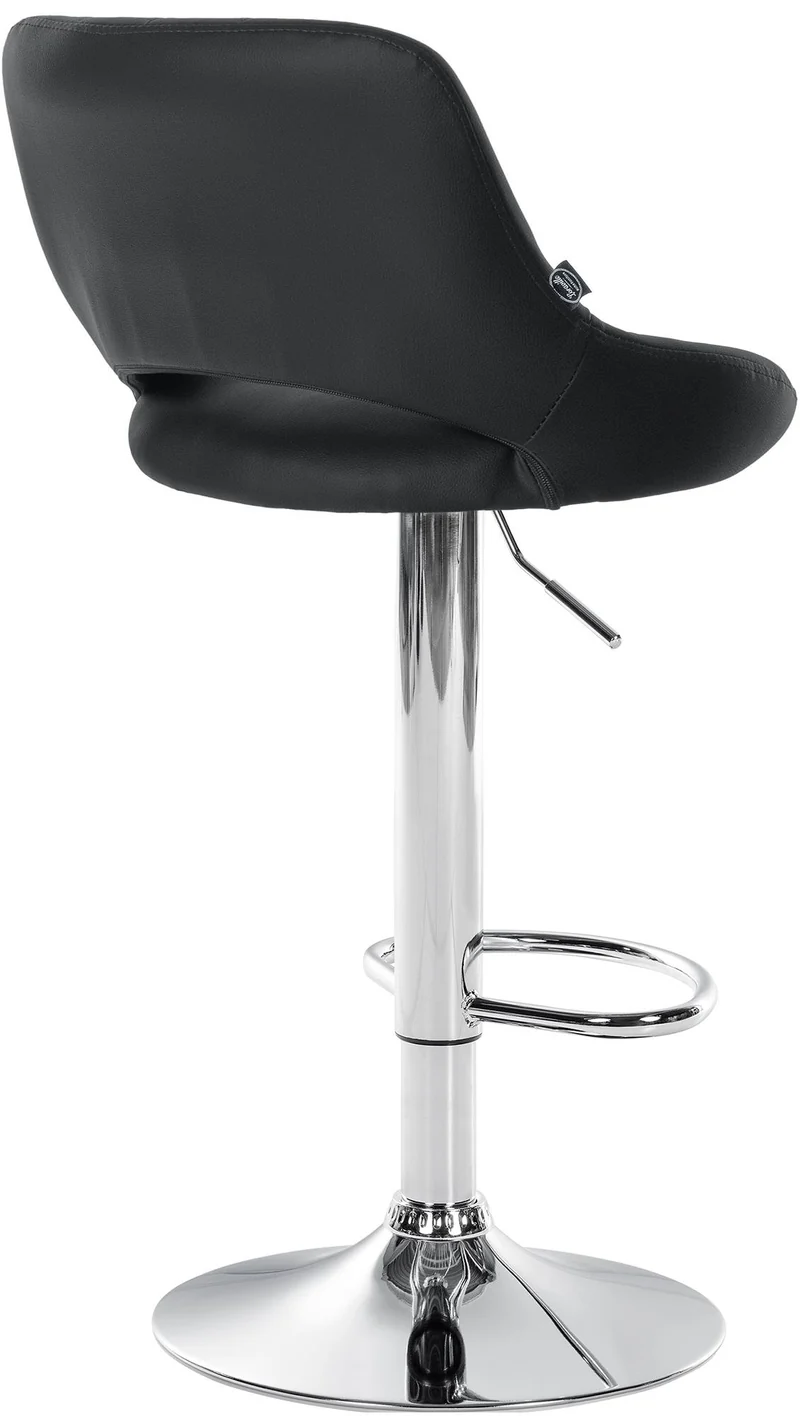 Lot de 2 tabourets de bar avec repose-pieds en forme d'arc assise en similicuir noir cadre en métal TDB10753