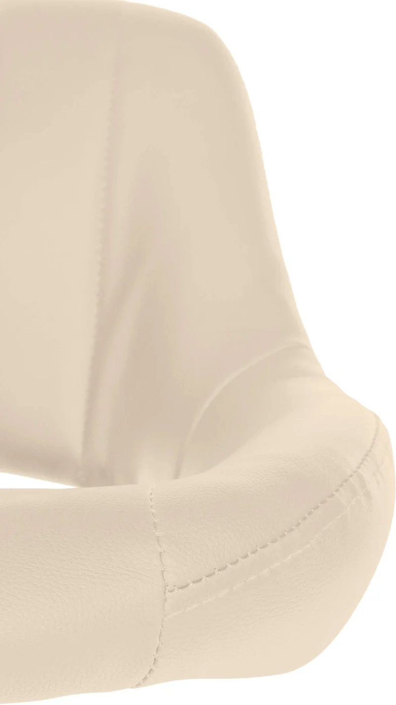 Lot de 2 tabourets de bar avec repose-pieds en forme d'arc assise en similicuir crème cadre en métal TDB10751