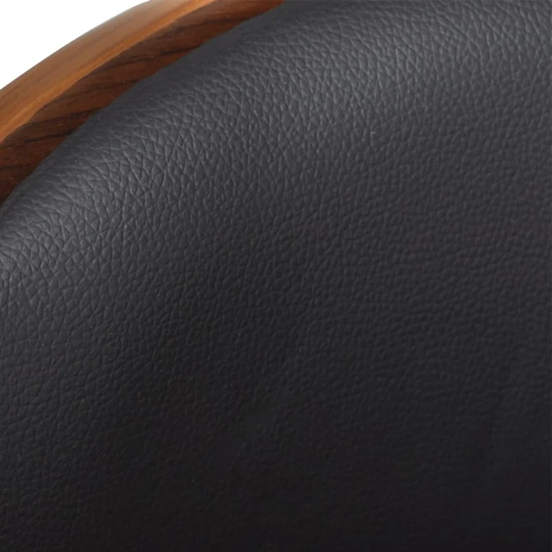 Lot de 2 tabourets de bar chaises hautes design rétro en bois courbé et PVC noir DEC029793