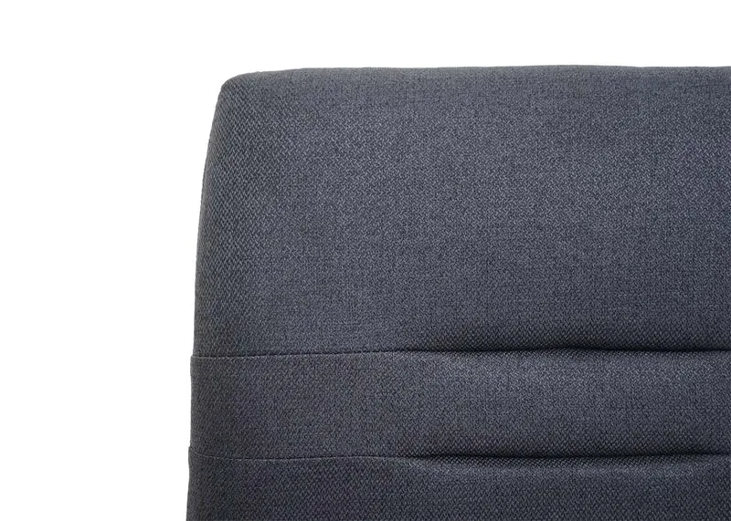 Chaise de salle à manger cuisine en tissu gris foncé et acier inoxydable coutures décoratives 04_0002266