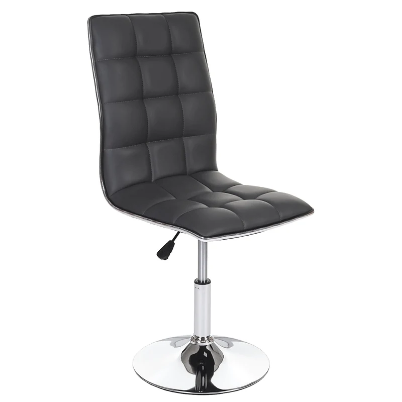 Chaise à manger cuisine design moderne et chic hauteur réglable pivotant en synthétique gris foncé 04_0002204