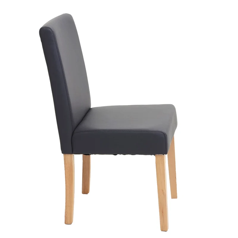 Chaise de salle à manger cuisine en synthétique gris mat pieds en bois clair design moderne 04_0002314