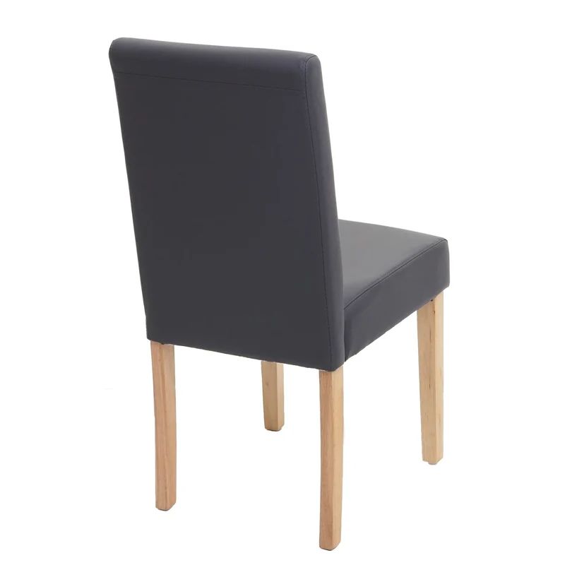 Chaise de salle à manger cuisine en synthétique gris mat pieds en bois clair design moderne 04_0002314