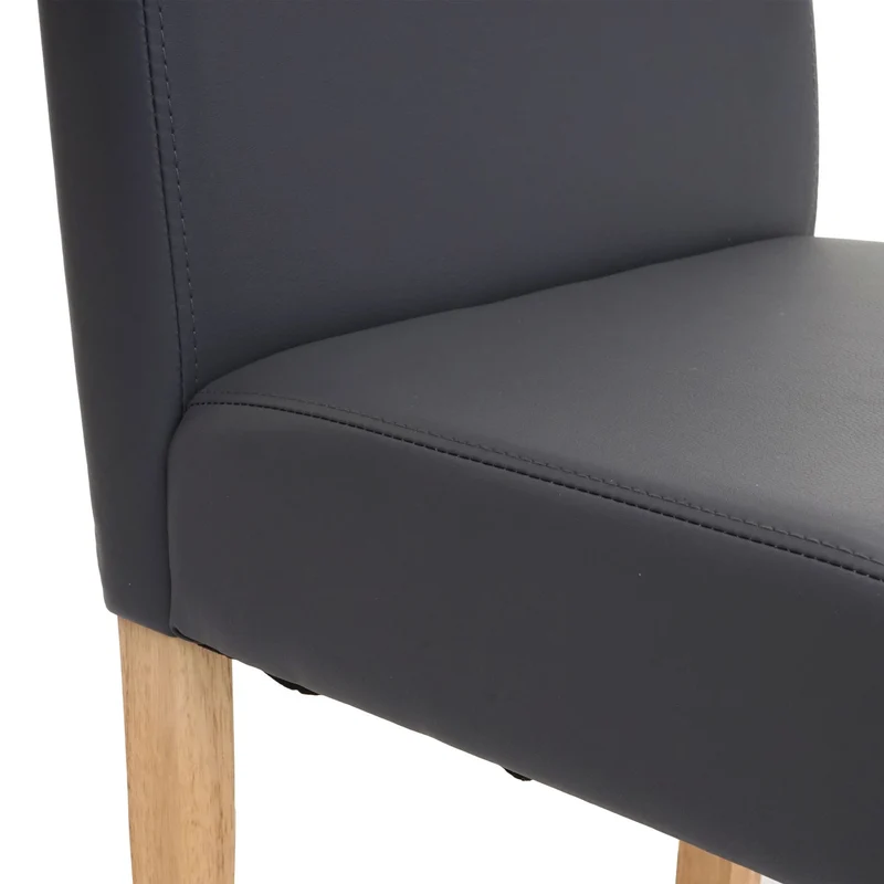 Chaise de salle à manger cuisine en synthétique gris mat pieds en bois clair design moderne 04_0002314