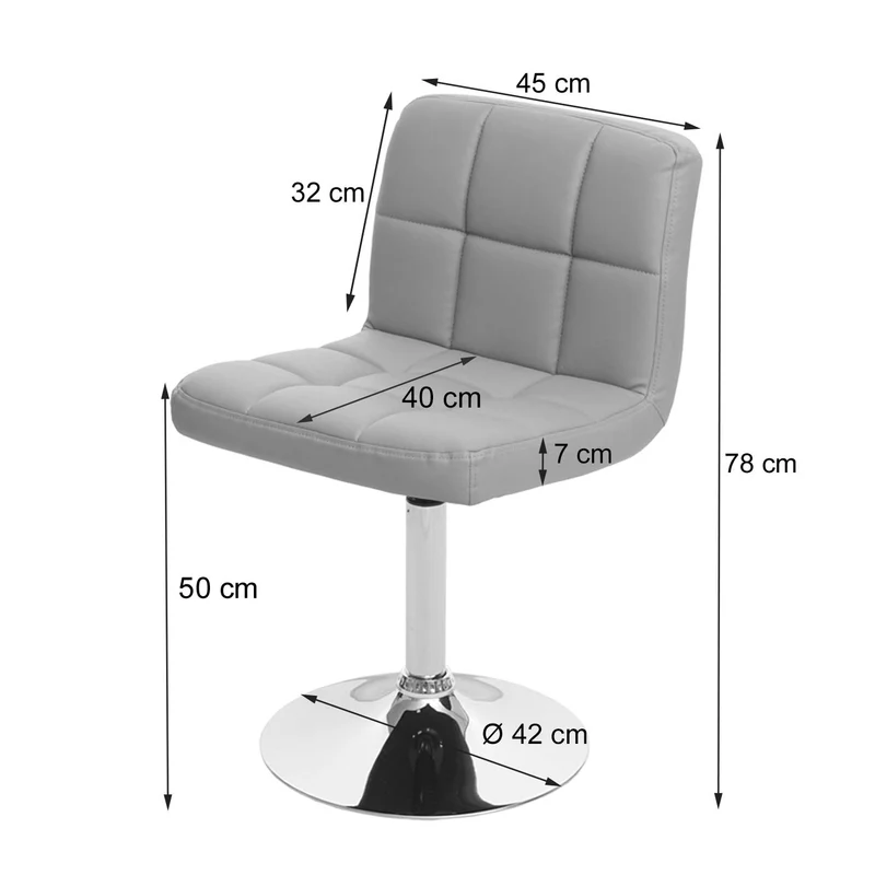 Chaise de salle à manger cuisine bureau sans roulettes synthétique blanc pied chromé 04_0002297