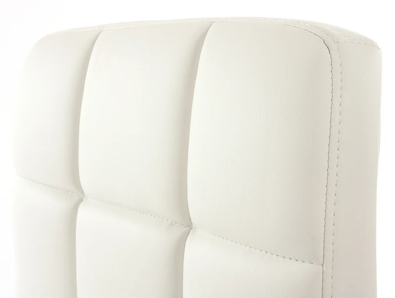 Chaise de salle à manger cuisine bureau sans roulettes synthétique blanc pied chromé 04_0002297