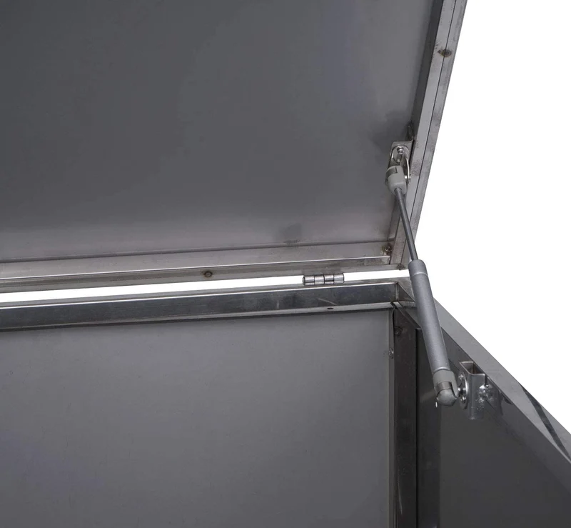 Abri de poubelles extérieur conteneurs à ordures jusqu'à 2 bacs 116x71x98 cm en acier inoxydable 04_0005590