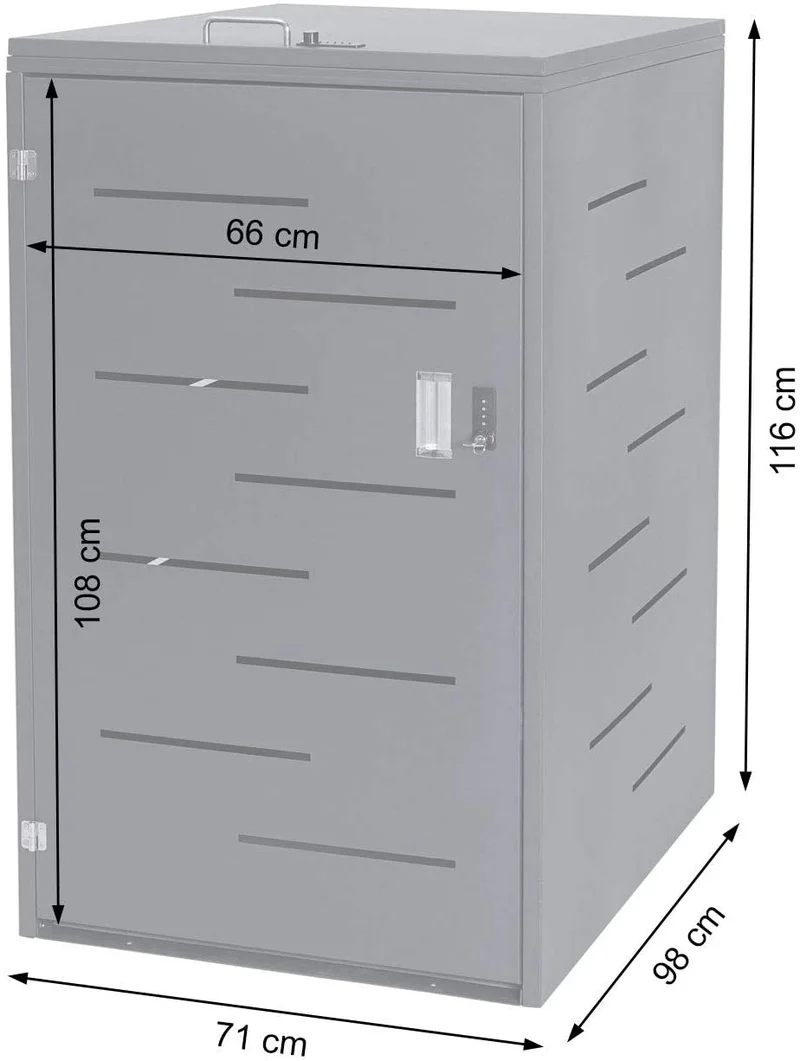 Abri de poubelles extérieur conteneurs à ordures jusqu'à 2 bacs 116x71x98 cm en acier inoxydable 04_0005590