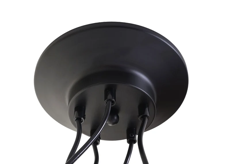 Lustre lampe suspendue design industriel réglable en hauteur noir 5x abat-jour 04_0003597