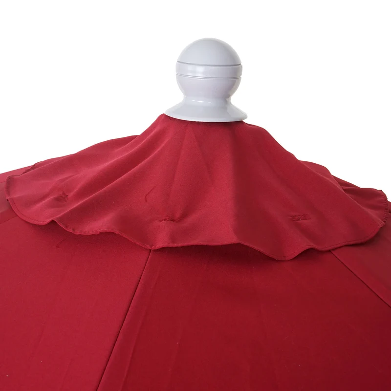 Demi parasol semi-circulaire balcon terrasse UV 50+ polyester/aluminium 3kg avec une portée de 270 cm bordeaux avec support 04_0003848