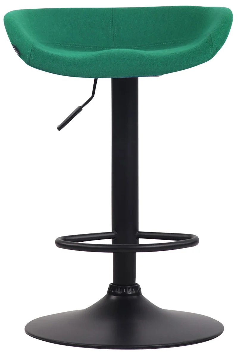 Tabouret de bar x1 hauteur réglable repose-pieds en feutrine vert cadre métal noir 10_0006542