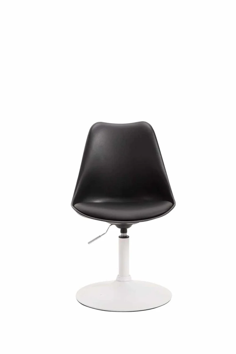 Lot de 4 chaises de salle à manger pivotant et hauteur réglable siège en plastique noir cadre en métal aspect chromé 10_0006410