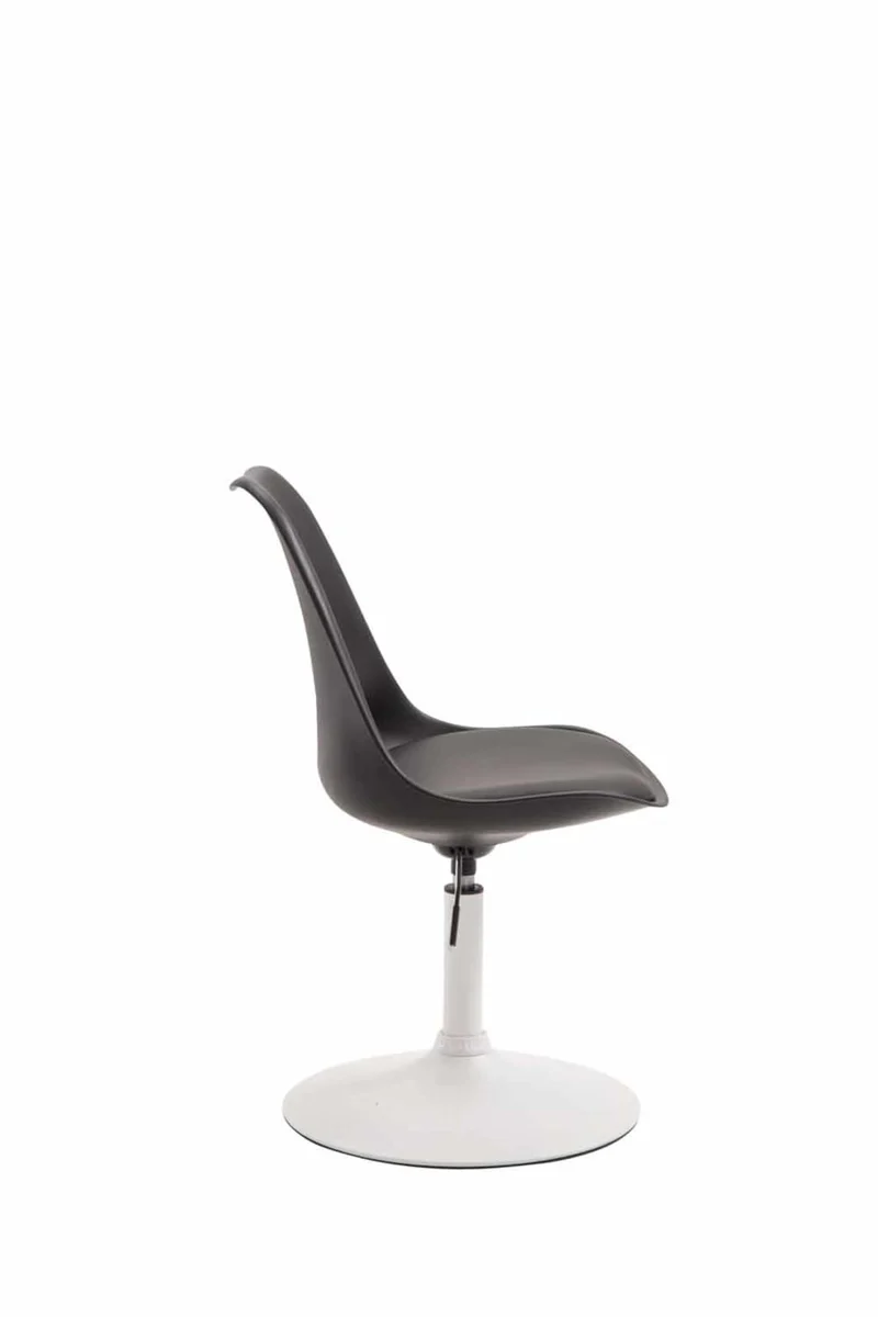 Lot de 4 chaises de salle à manger pivotant et hauteur réglable siège en plastique noir cadre en métal aspect chromé 10_0006410