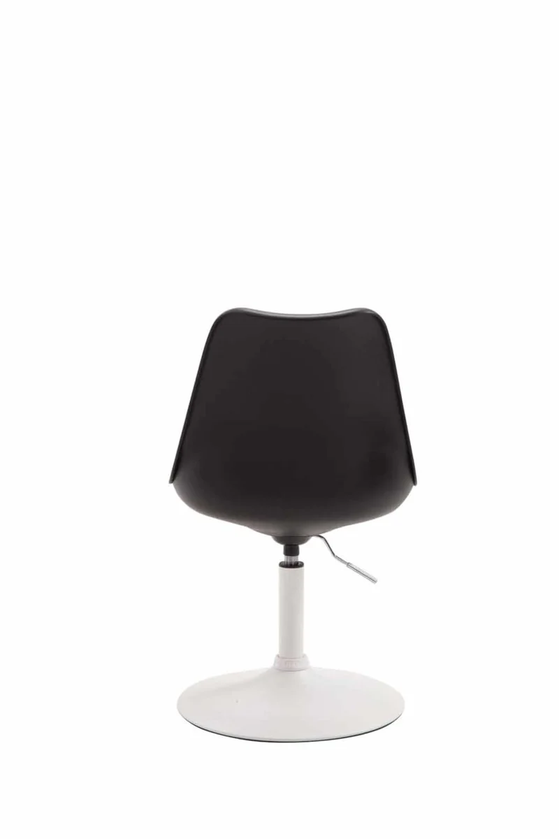 Lot de 4 chaises de salle à manger pivotant et hauteur réglable siège en plastique noir cadre en métal aspect chromé 10_0006410