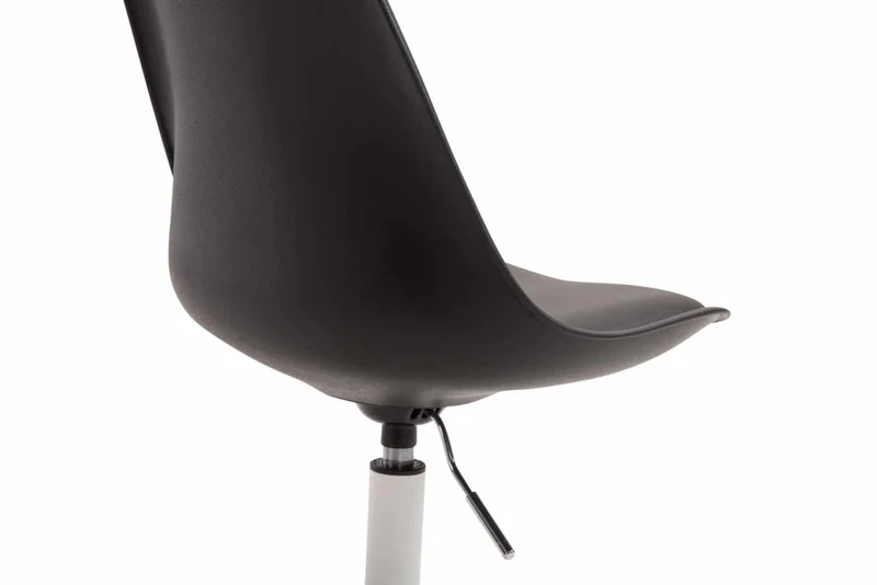 Lot de 4 chaises de salle à manger pivotant et hauteur réglable siège en plastique noir cadre en métal aspect chromé 10_0006410