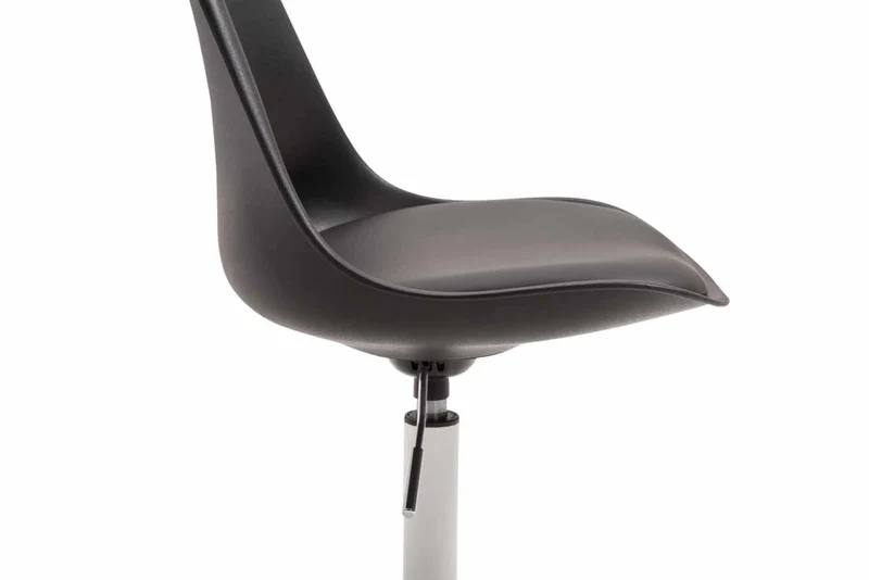 Lot de 4 chaises de salle à manger pivotant et hauteur réglable siège en plastique noir cadre en métal aspect chromé 10_0006410