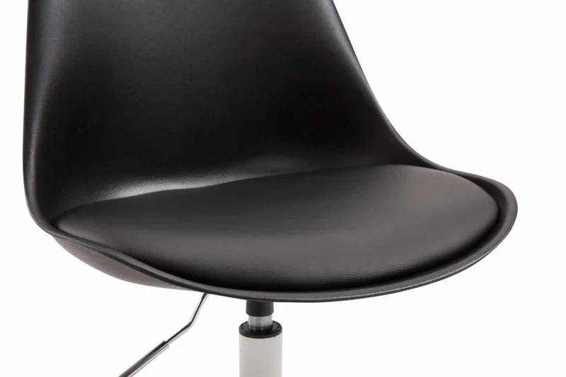 Lot de 4 chaises de salle à manger pivotant et hauteur réglable siège en plastique noir cadre en métal aspect chromé 10_0006410