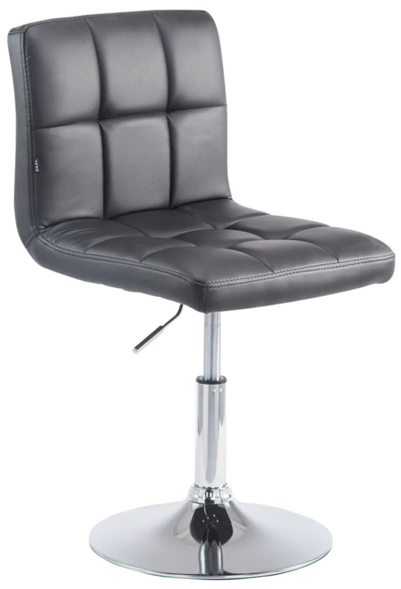 Lot de 4 chaises de salle à manger hauteur réglable design moderne couture décorative en similicuir noir piètement en métal 10_0006113