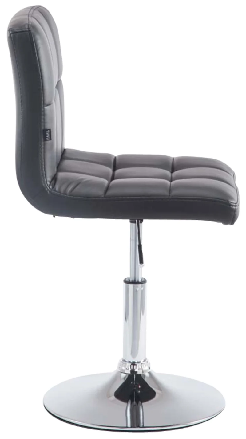 Lot de 4 chaises de salle à manger hauteur réglable design moderne couture décorative en similicuir noir piètement en métal 10_0006113