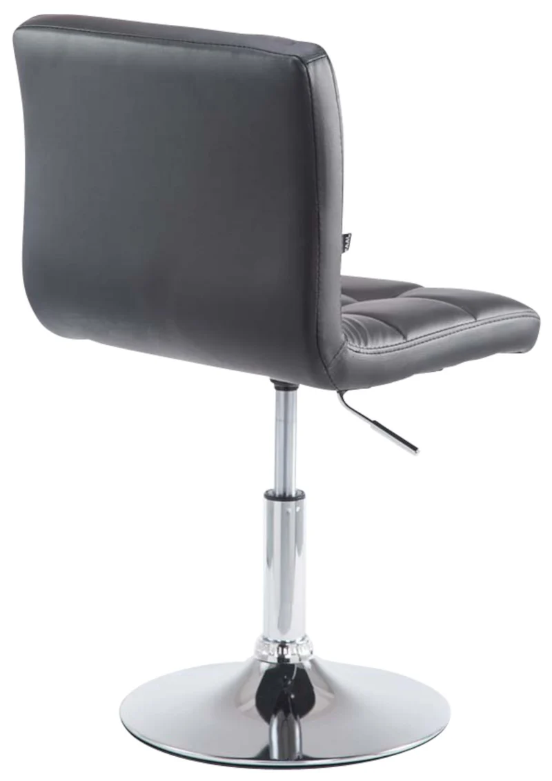 Lot de 4 chaises de salle à manger hauteur réglable design moderne couture décorative en similicuir noir piètement en métal 10_0006113