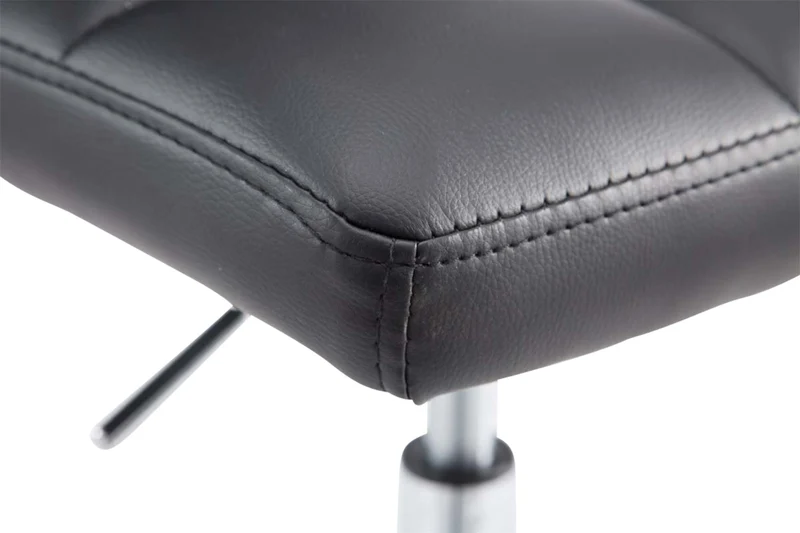 Lot de 4 chaises de salle à manger hauteur réglable design moderne couture décorative en similicuir noir piètement en métal 10_0006113