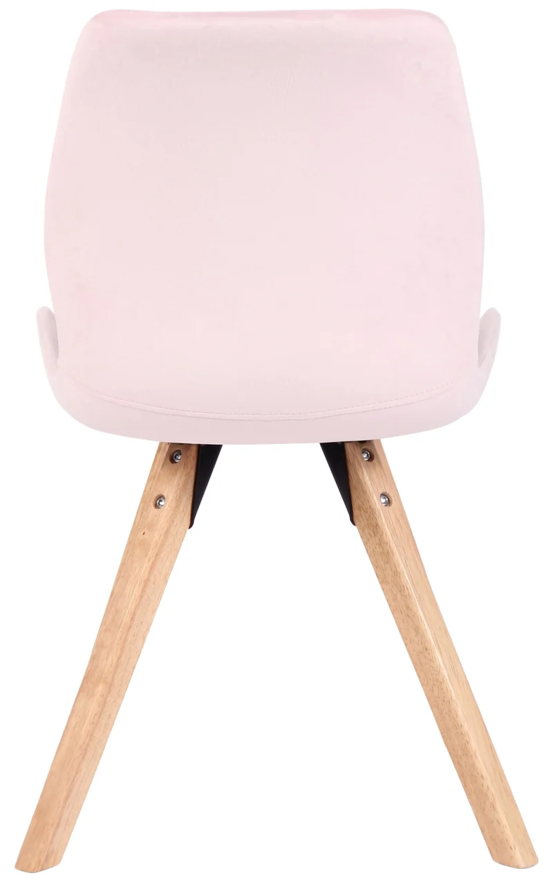 Lot de 2 chaises de salle à manger en velours rose style scandinave pieds bois CDS101122