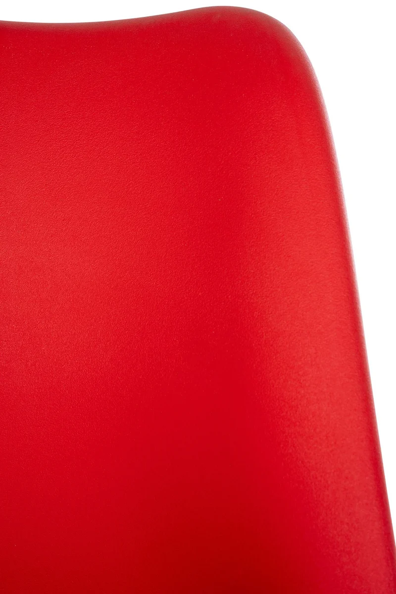 Tabouret de travail sur roulettes hauteur réglable en plastique rouge et métal 10_0007041