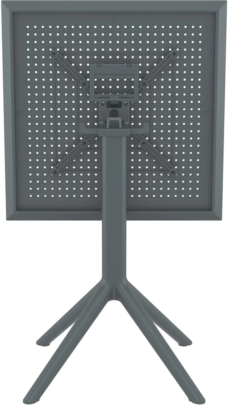 Table de jardin carrée gris foncé – design moderne en résine plastique résistante 10_0002954