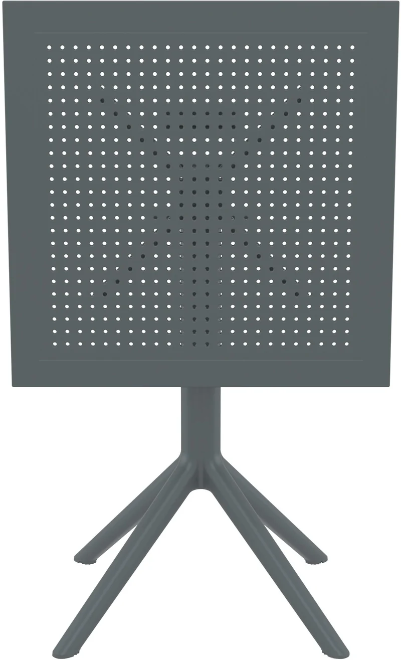 Table de jardin carrée gris foncé – design moderne en résine plastique résistante 10_0002954