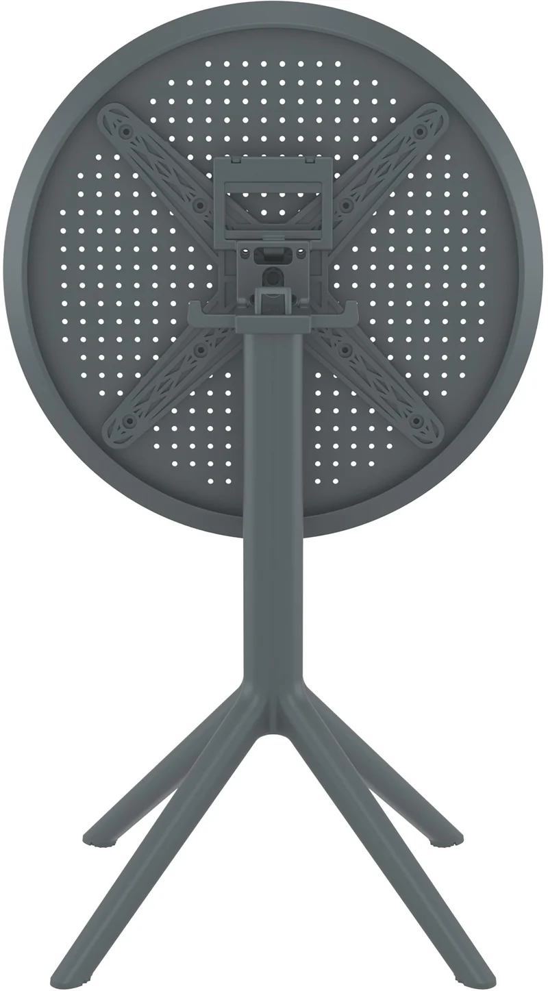 Table de jardin ronde en plastique gris foncé – design moderne et résistant 10_0002957