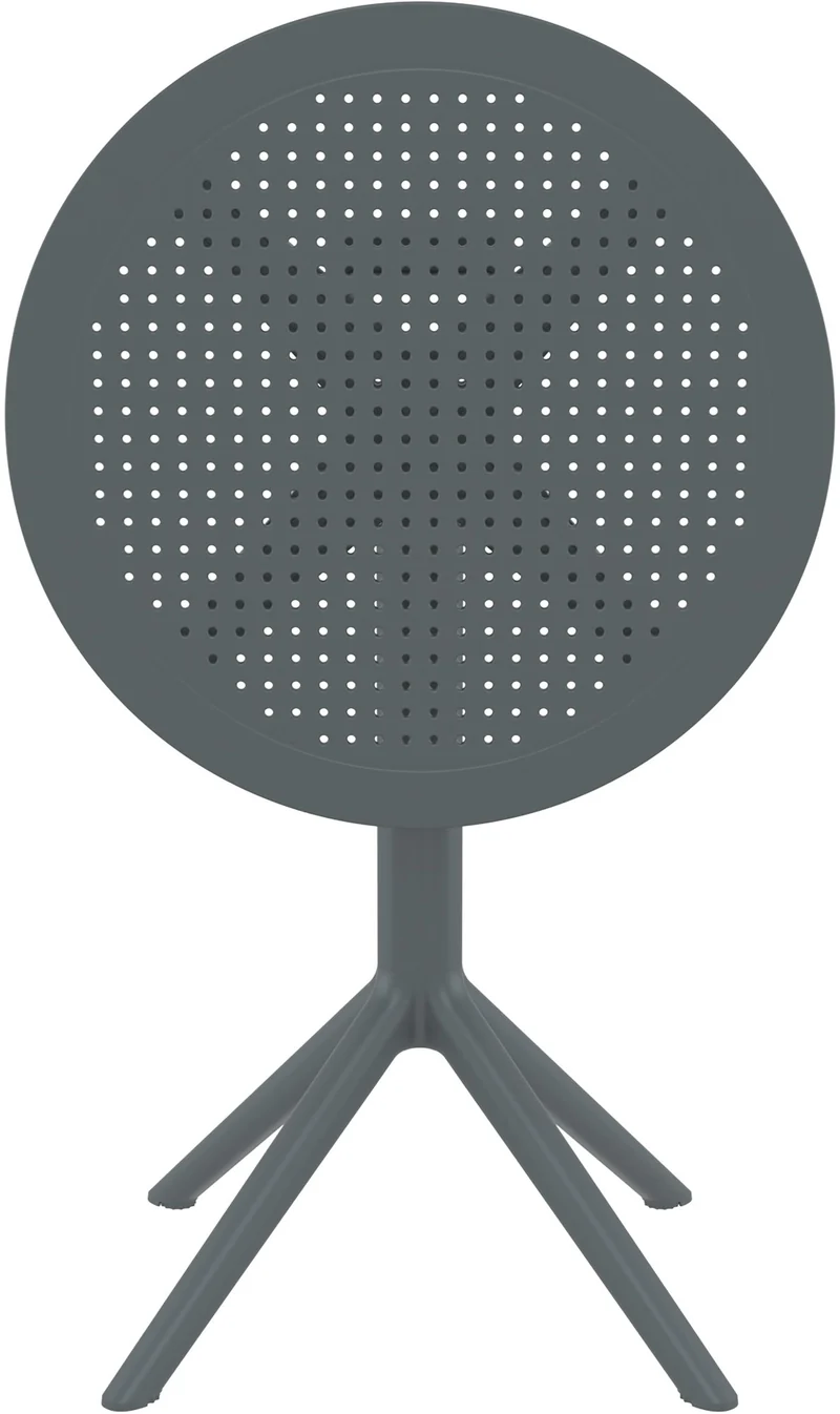 Table de jardin ronde en plastique gris foncé – design moderne et résistant 10_0002957