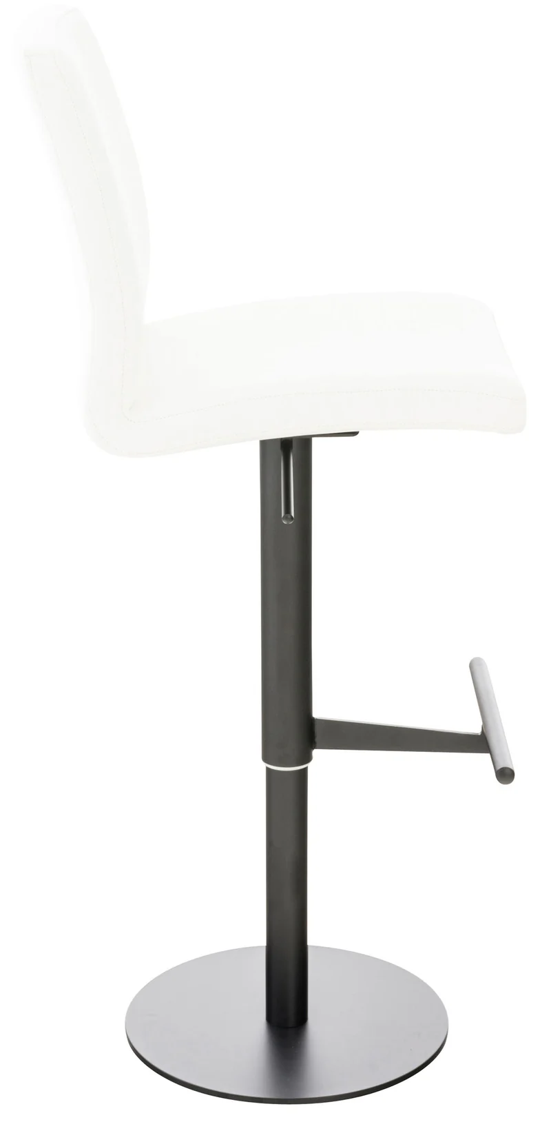 Lot de 2 tabourets de bar avec repose-pieds et dossier assise en similicuir blanc cadre métal noir 10_0006748