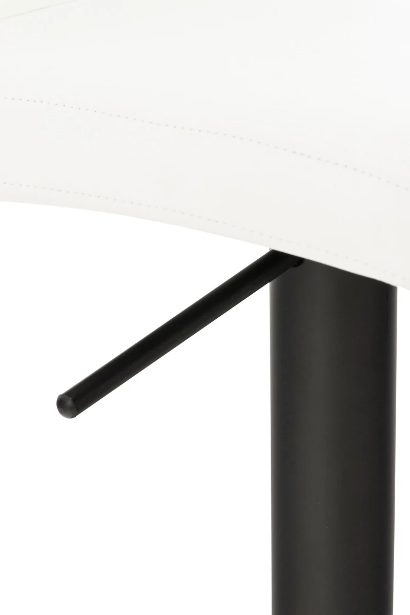 Lot de 2 tabourets de bar avec repose-pieds et dossier assise en similicuir blanc cadre métal noir 10_0006748