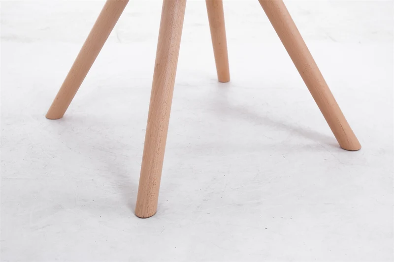 Chaise de salle à manger design scandinave en tissu vert et pieds en bois clair forme rond 10_0003454