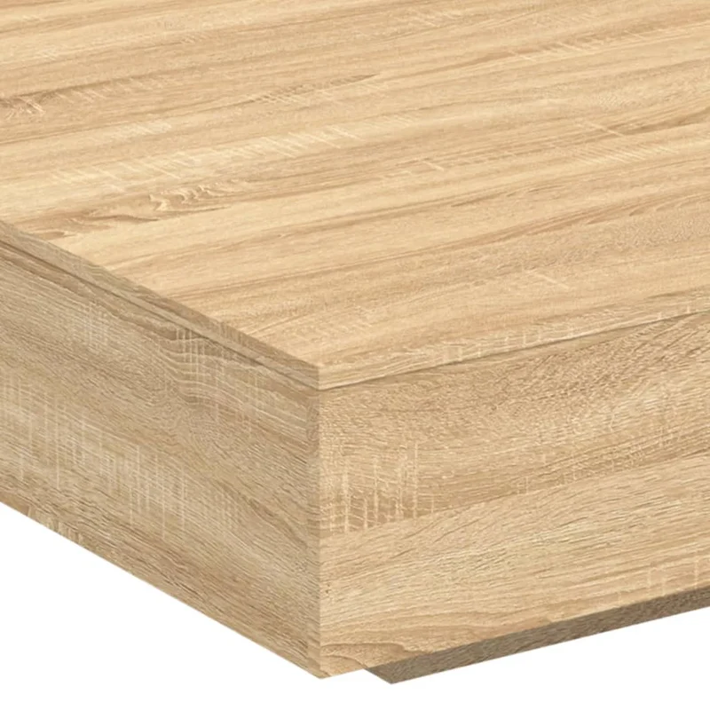 Table basse design moderne et contemporaine 100 x 100 x 31 cm bois d'ingénierie couleur chêne DEC038835